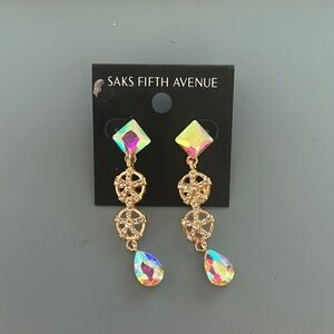Saks Fifth Avenue Gold and Iridescent Drop Earrings